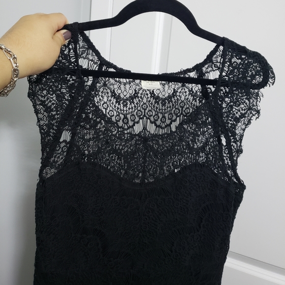 FREE PEOPLE Intimately Black Lace High Low Dress - Picture 11 of 13